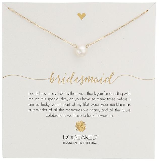 زفاف - Dogeared Bridesmaid White Pearl Necklace