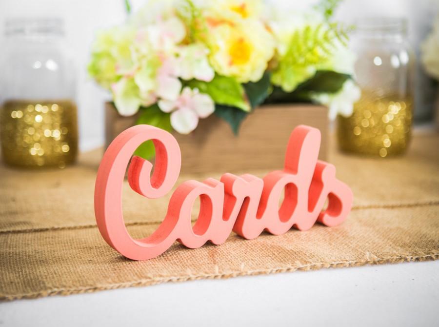Mariage - Wedding Cards Sign for Card Table - Freestanding "Cards" - Wooden Wedding Sign for Reception Decorations (Item - TCA100)