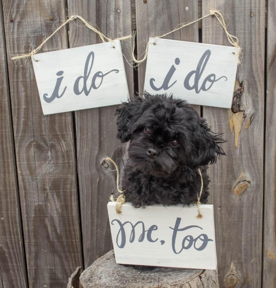 Hochzeit - Dog Wood Sign Engagement Photo Prop Set of 3