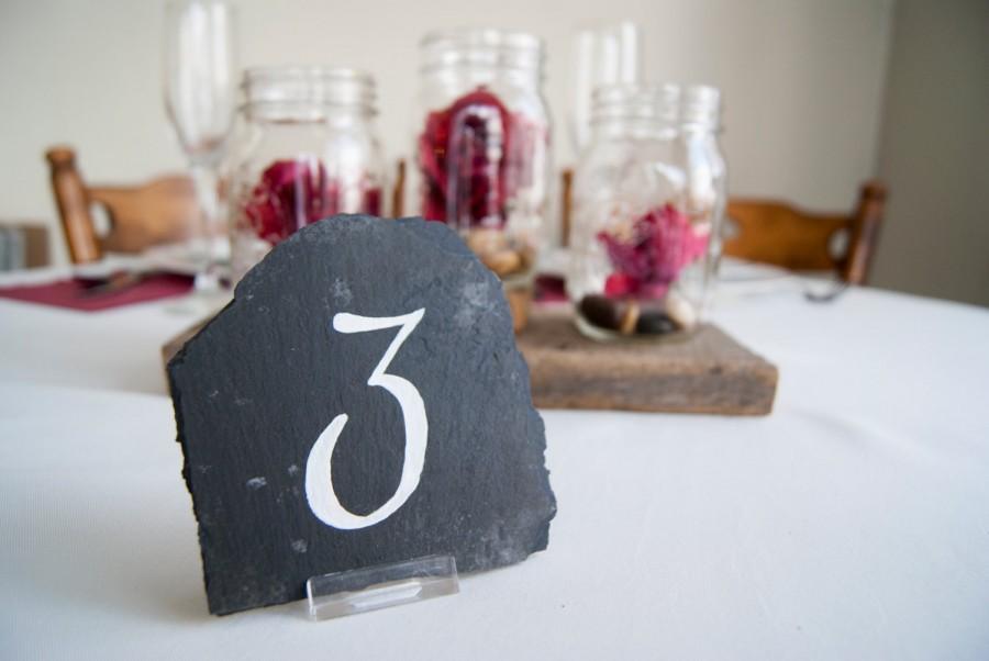 Wedding - Slate Table Numbers - Rush Processing - Script or Serif (Qty 15+)