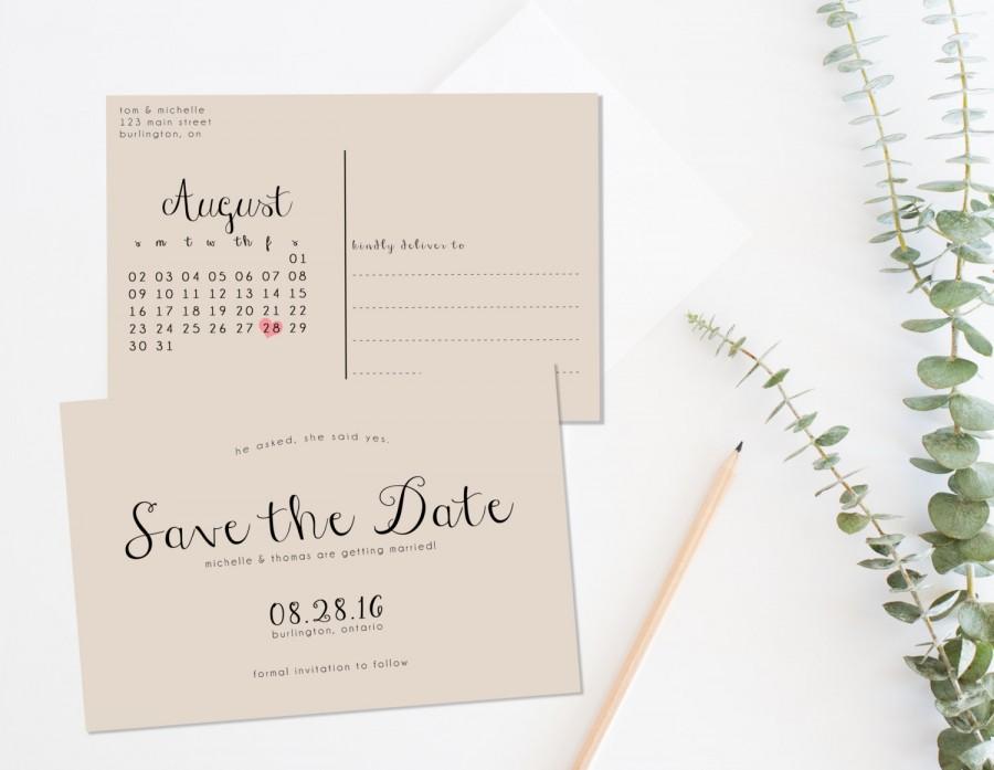 Свадьба - Rustic Save the Date Printable, Save the date postcard, Save the date calendar, Printable Save the Date, Kraft Paper Save the Date