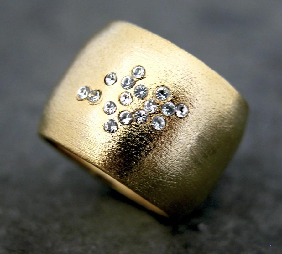 Свадьба - April Birthstone Ring, Diamond Ring, Diamond 14K Gold Band, Wide Wedding Band, Diamond Wedding Ring, Diamond Jewelry, Diamond or CZ