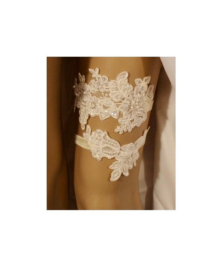 Свадьба - Wedding Garter, Wedding Garter Belt, Ivory Beaded Lace Bridal Garter Set, Ivory Lace Bridal Garter Set, Vintage Style Garters, L13