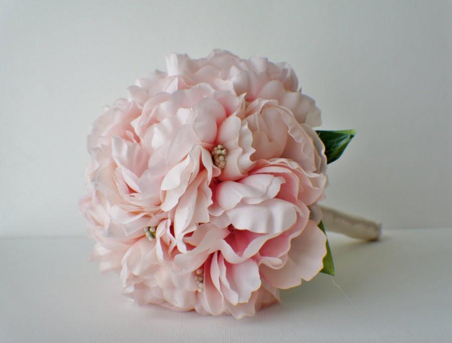 Hochzeit - Silk Wedding Bouquet, Wedding Bouquet, Keepsake Bouquet, Bridal Bouquet Pink Peony Wedding Bouquet Blush Bouquet Silk flowers