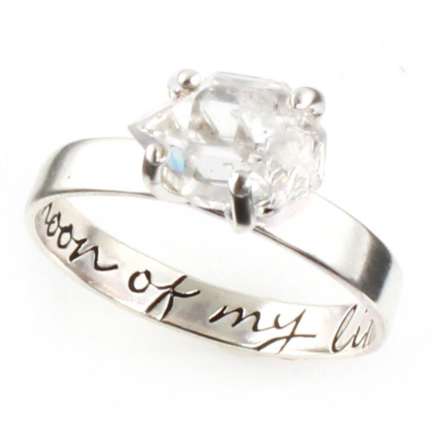 زفاف - Herkimer Diamond Engagement Ring - Custom Quote Raw Stone Engagement Ring - Rough Cut Stone - Personalized Ring