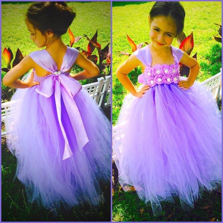 Mariage - Lavender Orchid Flower Girl Dress, lavender dress, girls dress, lavender flower girl dress, princess dress, lavender flower girl dress