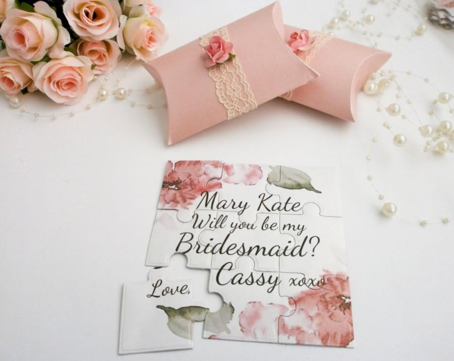 Wedding - Bridesmaid  Invitation  Will you be my Bridesmaid Wedding Invitation Flower girl Made of Honor Gift Puzzle Proposal Card