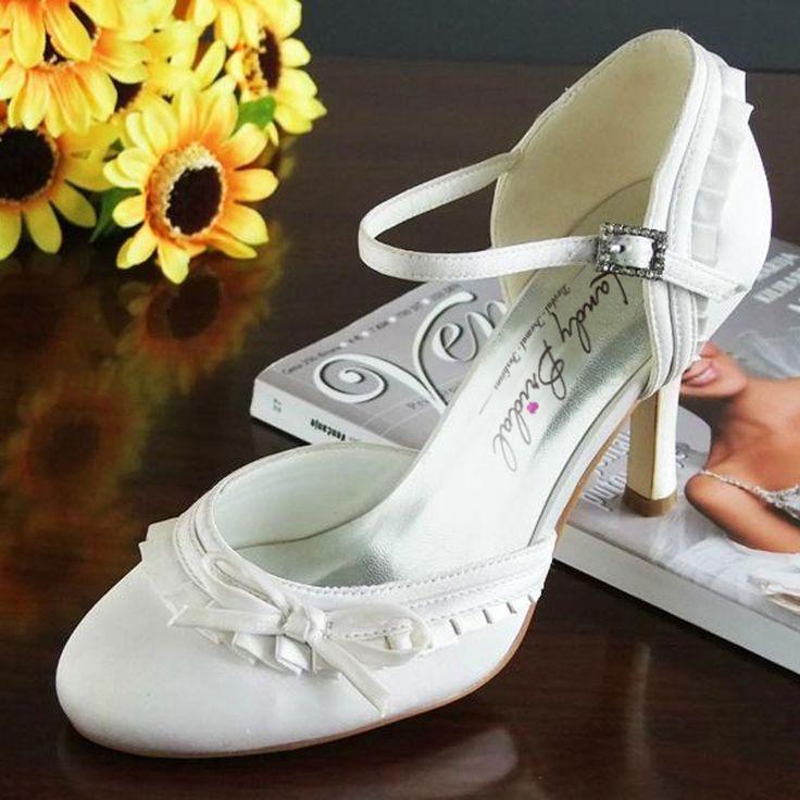 Свадьба - MID Heel Satin White Cm Heel Wedding Shoes ASLD China