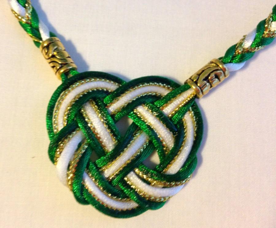 زفاف - Premium Celtic Heart Handfasting Cord with Metallic Cord(5 cords, 3 stain, 2 metallic)