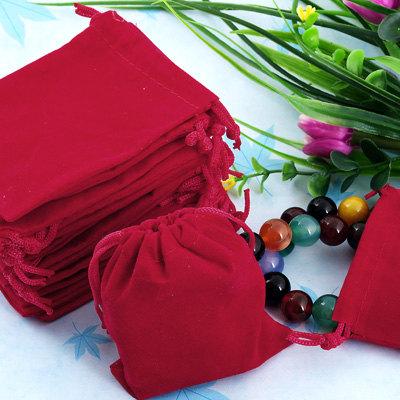 Mariage - 75 Red Velvet Jewellery Gift Bags Pouch Wedding Favors PD72