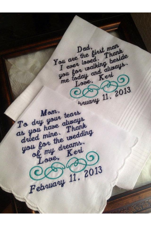 Wedding - Two customized wedding handkerchiefs