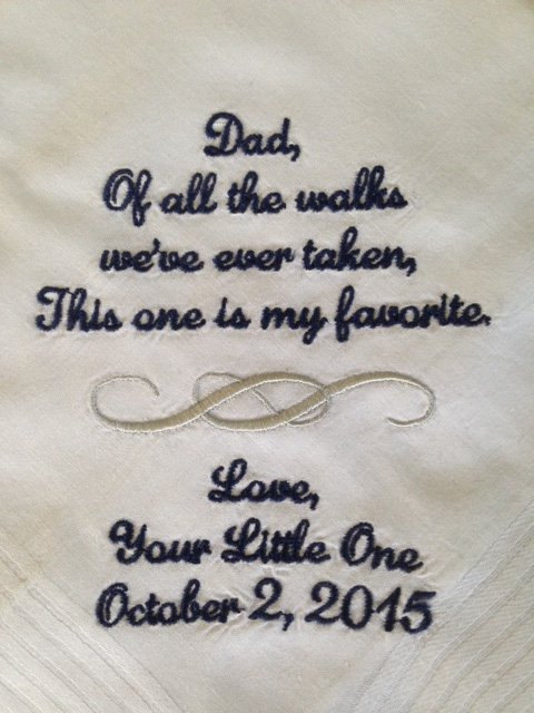 Mariage - Father Handkerchief - Embroider handkerchief wedding - dad wedding handkerchief - personalize handkerchief