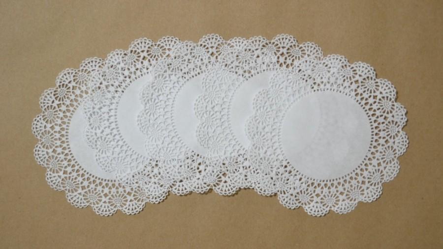 زفاف - 100 - 5 inch white Cambridge lace paper doilies