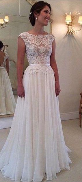 Свадьба - Shedress A-line Ruching Floor Length V-back Lace Wedding Dress,cheap Wedding Dress From SheDress