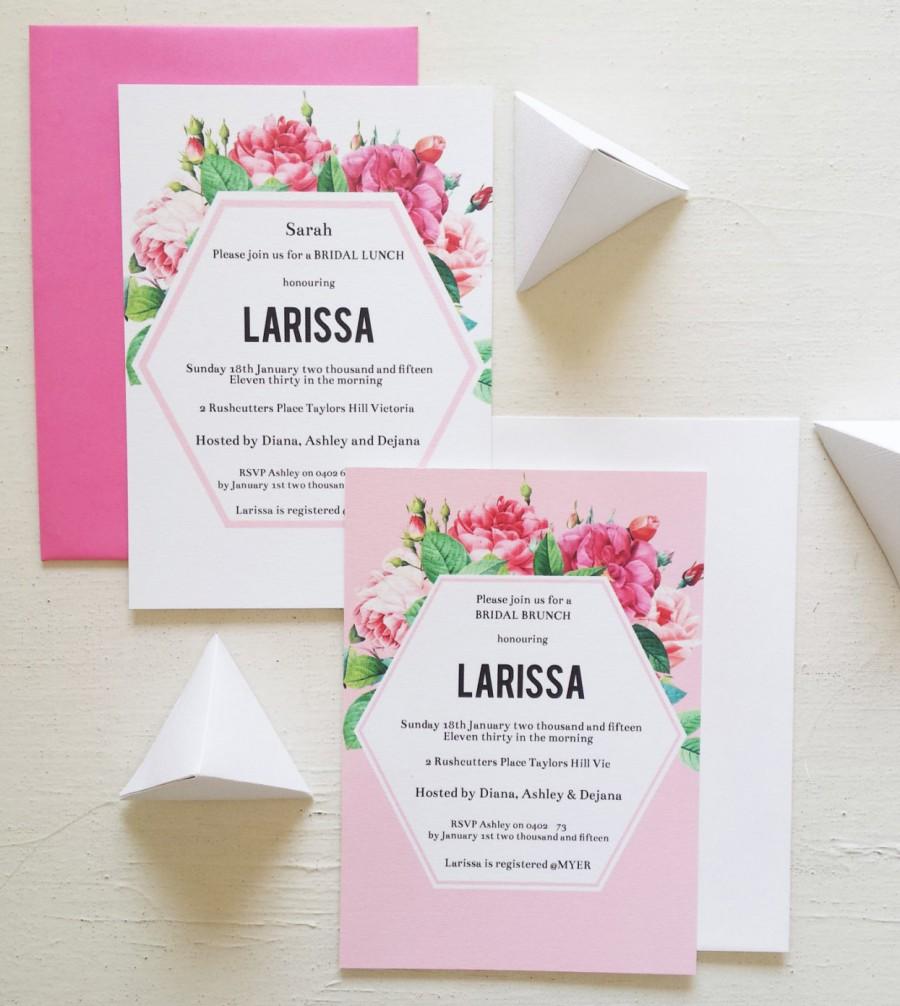 Wedding - Geometric Bloom Bridal Shower Invitation