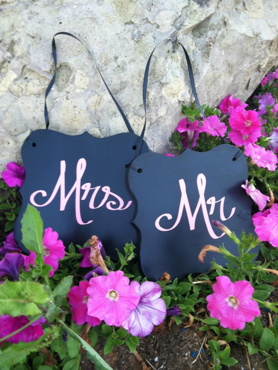 Mariage - Mr and Mrs Sign for Wedding Sweetheart Table Mr and Mrs Chair Signs Mr and Mrs Table Sign Mr Mrs Chair Signs Personalized Wooden Signs