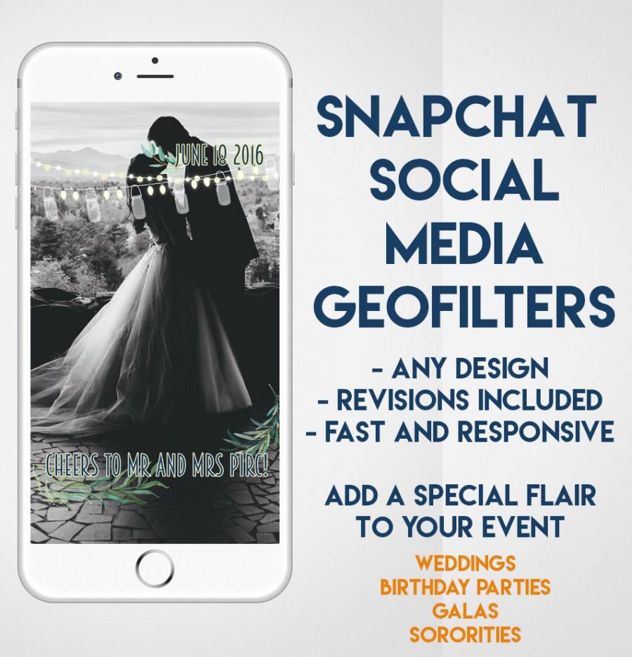 Mariage - The Original Customized Snapchat Geo filters for Weddings, Birthdays and other events. Social Media, Birthday, Party, FREE REVISIONS