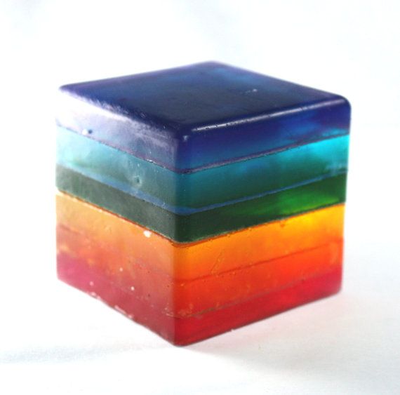 Свадьба - Rainbow Soap Cube - Stripes, Glycerin, Custom Scent, Rainbow, Kids, Fun, Party Favor, Rainbow Party, Pride, Wedding, Baby Shower
