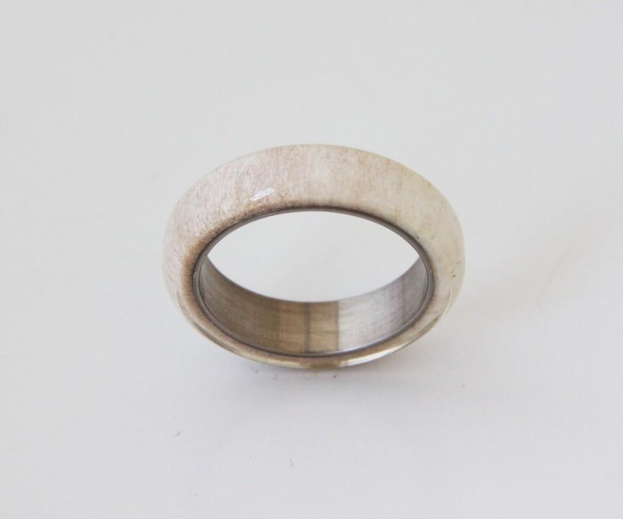 Mariage - antler wedding ring mens wedding ring titanium ring with antler antler band