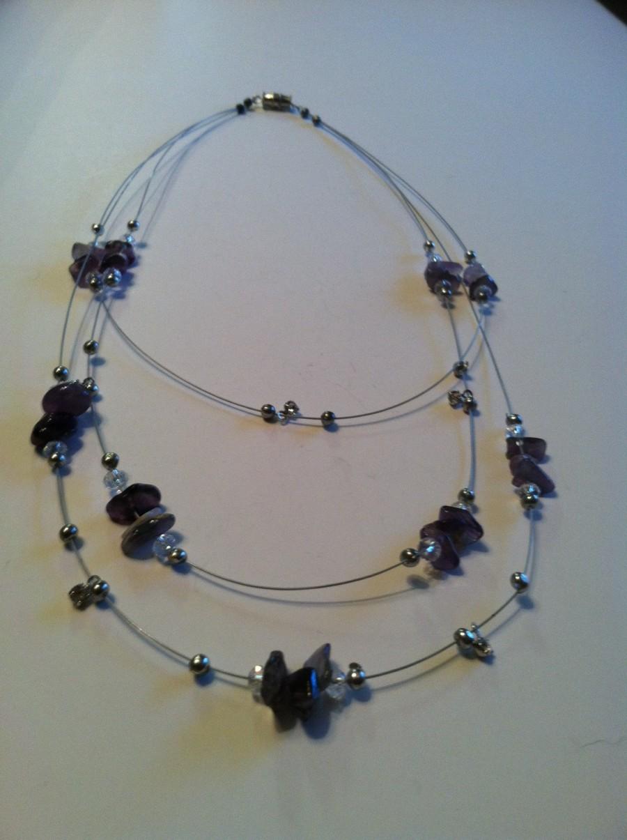 Mariage - Floating Amethyst Necklace