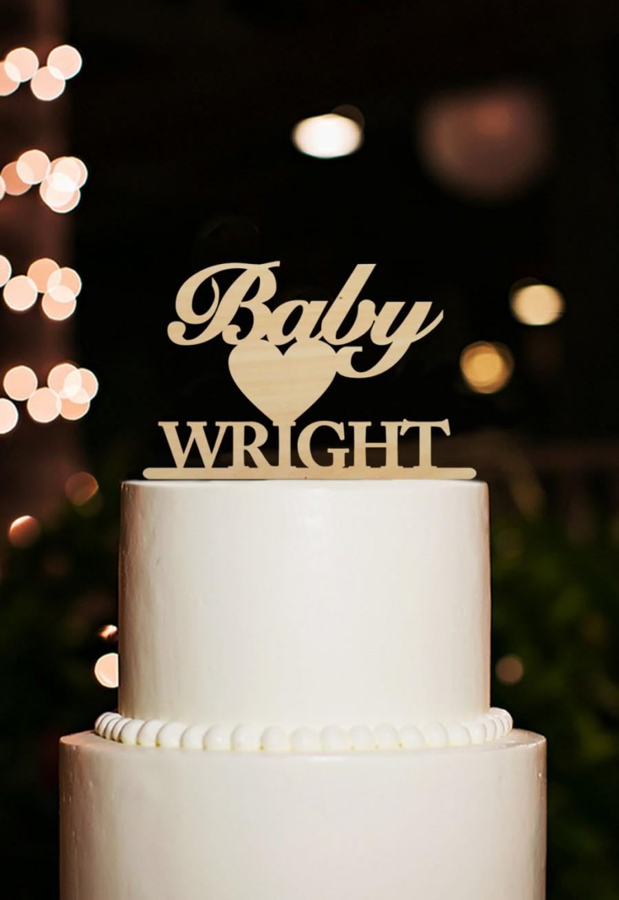 Hochzeit - Personalized Baby Shower Cake Topper-Baby Name Cake Topper-Birthday Cake Topper-Rustic Cake Topper with Heart-Unique Wood Cake Topper Gift