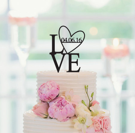 Mariage - Cake Topper, Love Cake Topper, Love Wedding Cake Topper, Save The Date Cake Topper, Engagement Party, Love Bridal Shower Cake Topper