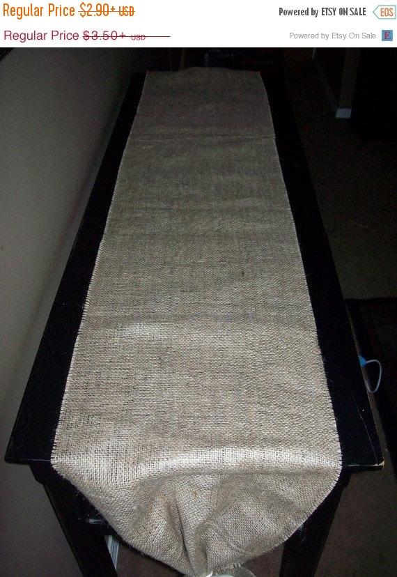 Mariage - SPRING SALE NEW Lower Prices 14" 14 Inch Wide Natural Burlap Table Runner Runners  Rustic Country Chic Wedding Recept
