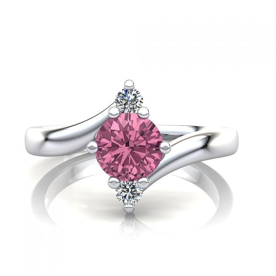 زفاف - SALE!! 14K Natural Fine Pink Tourmaline Engagement & Fashion Ring