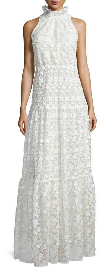 Свадьба - ERIN erin fetherston Sleeveless High-Neck Lace Gown, Ivory