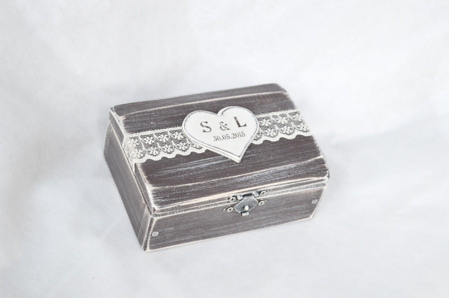 زفاف - Wedding Ring Box Rustic Ring Bearer Box Heart Proposal Ring Box Wooden Engagement Ring Box