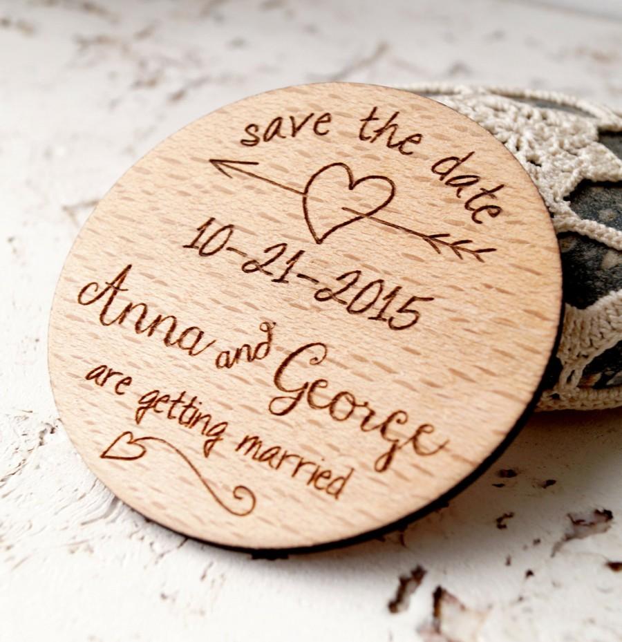 Wedding - Wooden Save the Date magnet, wedding magnets, personalized save the date magnets, wedding save the date, set of 25