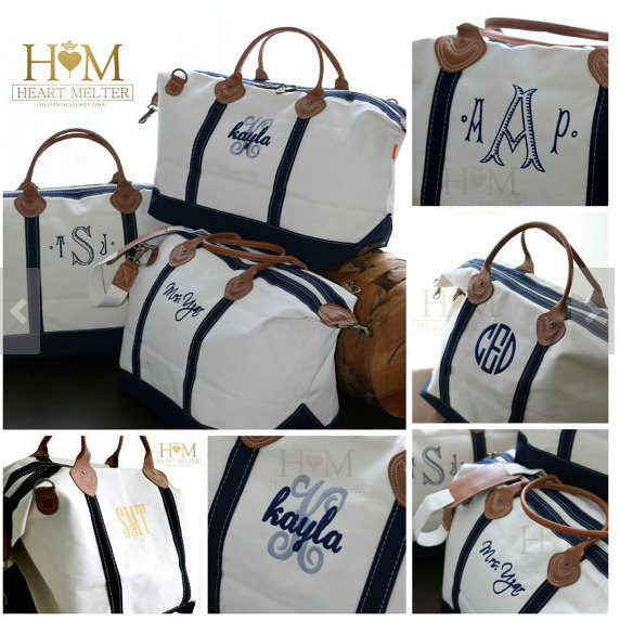 زفاف - Monogrammed Weekender Navy Bag - Monogram Weekender - Duffle Bag - Monogrammed Overnight Bag - Carry ON Bag - Bridal Gift