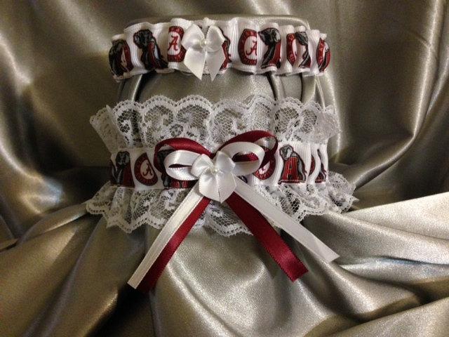 Свадьба - Alabama Crimson Tide Wedding Garter Set