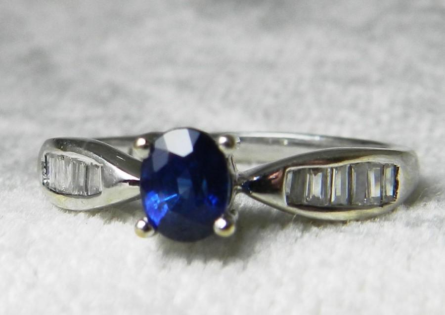 Mariage - Sapphire Ring 18k Ring Sapphire Engagement Ring Genuine Diamond Ceylon Blue Sapphire Engagement Ring Genuine Sapphire September Birthday