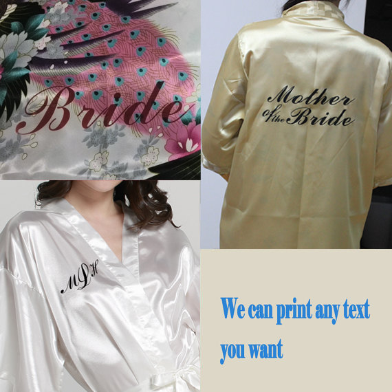 Wedding - Personalize the robe by thread embroidery,after Personalize,can not be returned