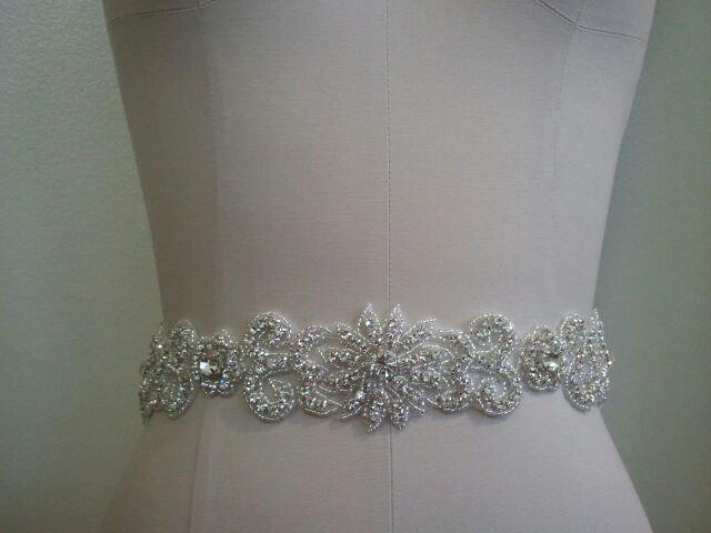 زفاف - SALE - Wedding Belt, Bridal Belt, Sash Belt, Crystal Rhinestone Sash - Style B70013