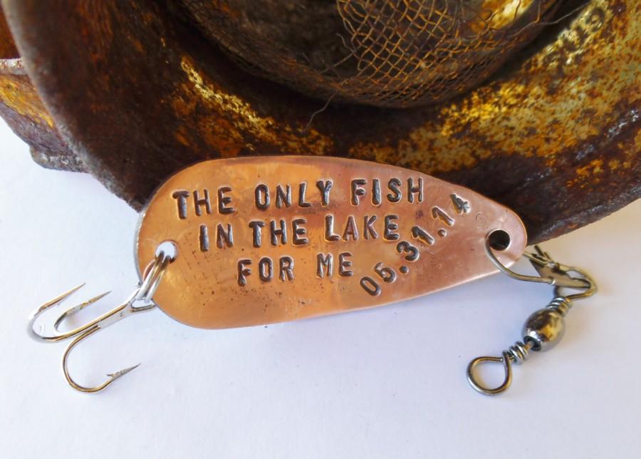 Wedding - Lake Fishing Lure Lakeside Retreat Mancave Room Decor Handcrafted Spoon Lure Custom Metal Spinner Copper Brass Bronze Stainless Steel Mens