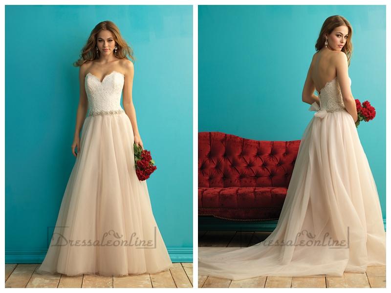 Hochzeit - A-line Halter Court Trains Sleeveless Satin Wedding Dress