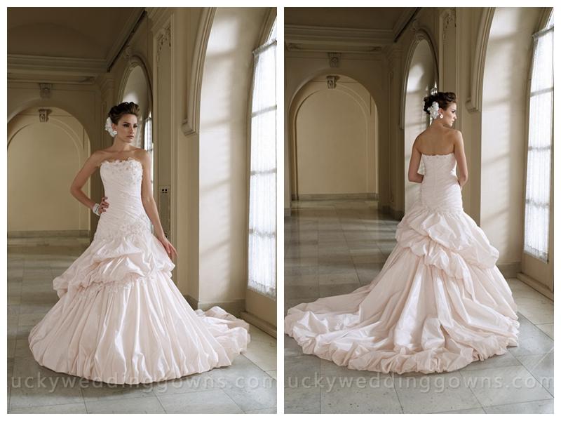زفاف - Strapless Full A-line Wedding Dress with Two Tiered Pick-up Skirt