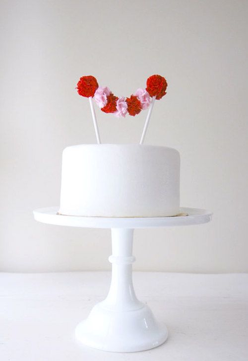 Wedding - Pom Pom Wedding Cake Toppers From Potter And Butler