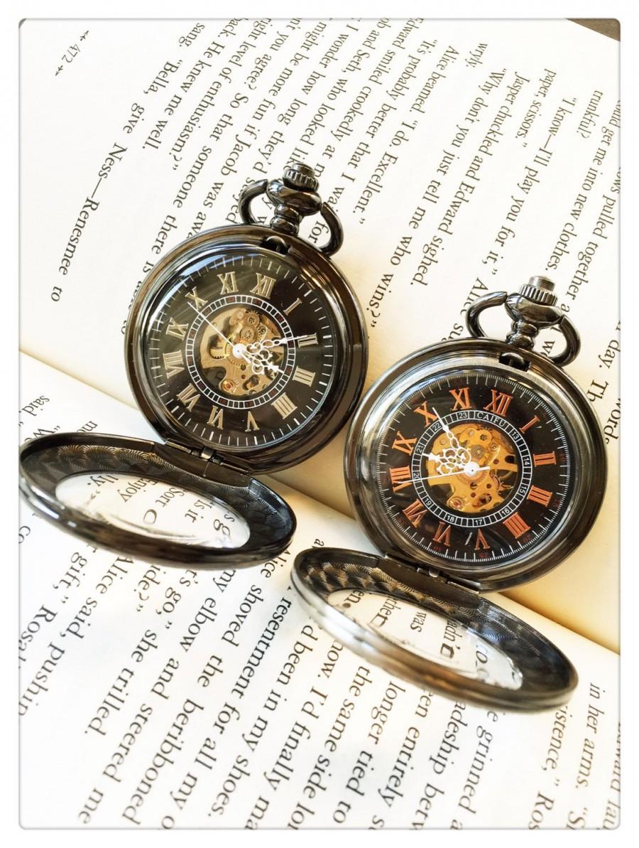 Hochzeit - Steampunk Pocket watch-For him and her-Personalized pocket watch-Christmas Gift for Him -Mechanical watch--Wedding--Christmas gifts