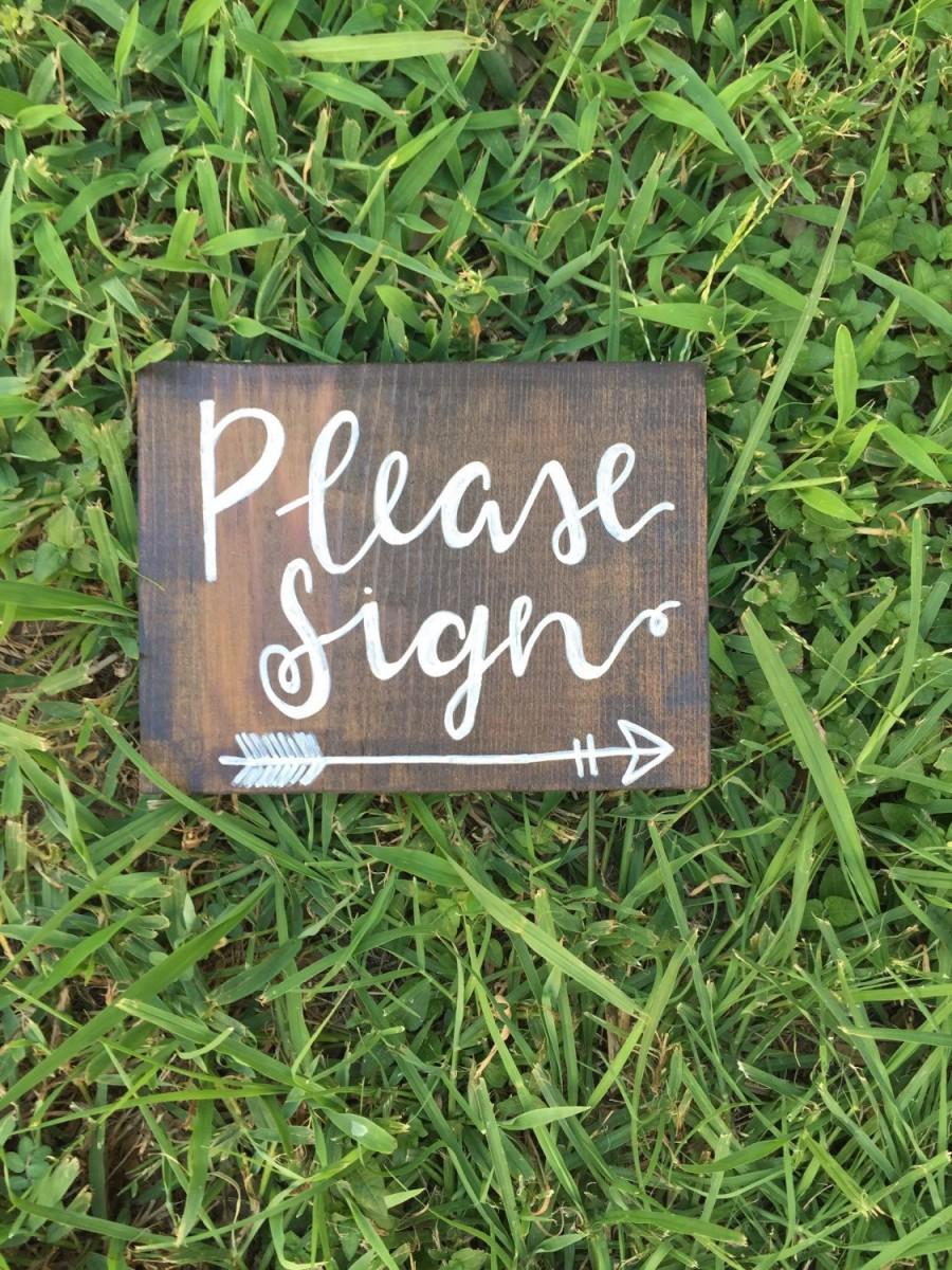 Wedding - Please sign guestbook sign, wedding decorations, rustic wedding, boho wedding, wedding signage, rustic wedding decor, stained wedding sign