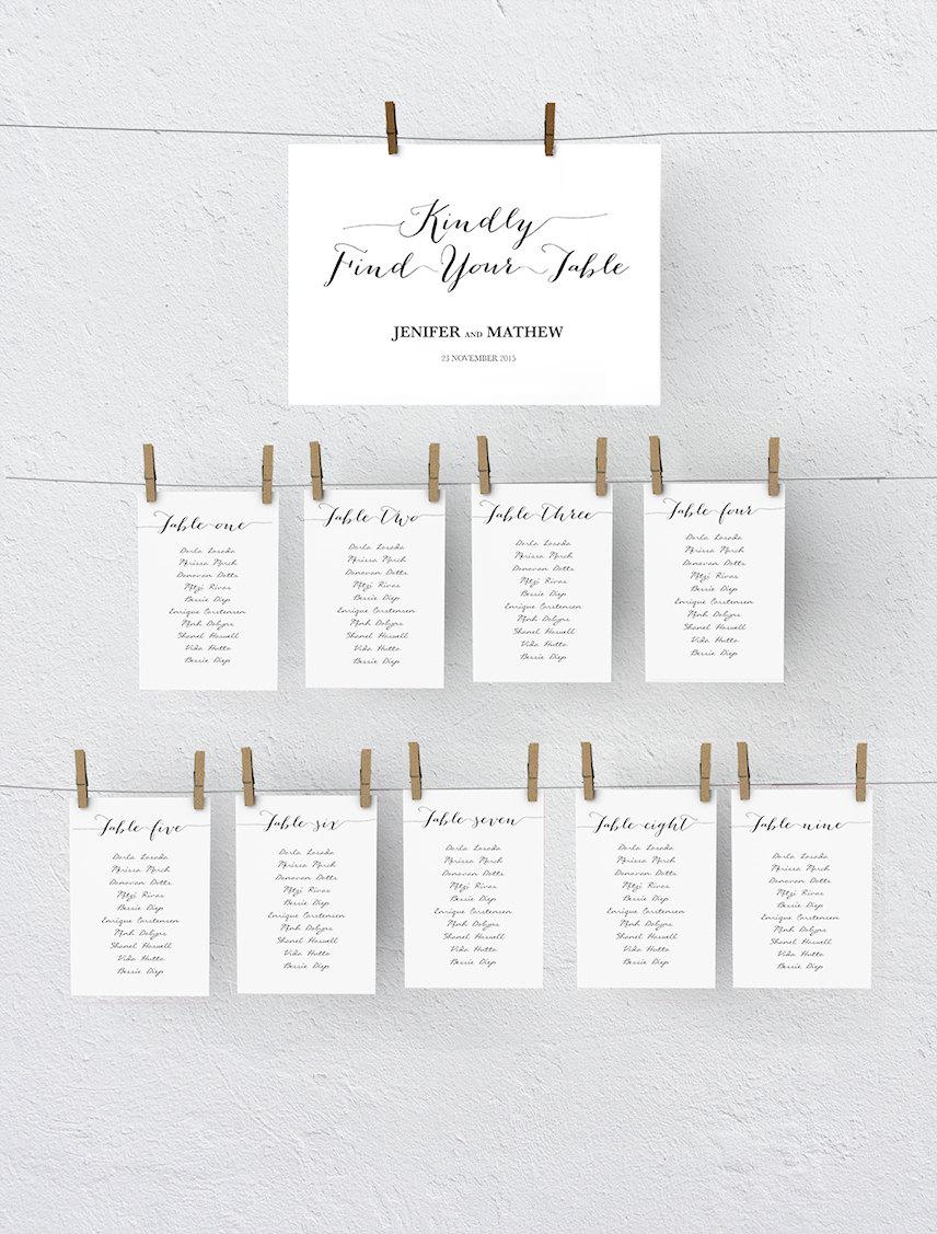 Hochzeit - Printable Seating Chart Template 