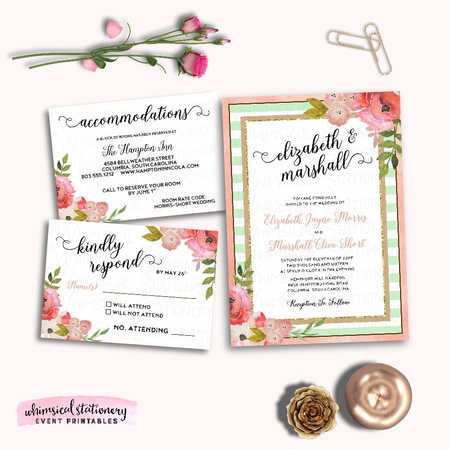 Mariage - "The Brittany" Printable Wedding Suite