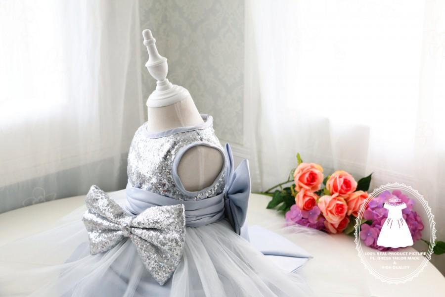 Wedding - HOT!! Toddler/Infant/Baby/Newborn Glitz Pageant Dress with Silver Sequin, Thanksgiving Dress, Halloween Dress, PD036