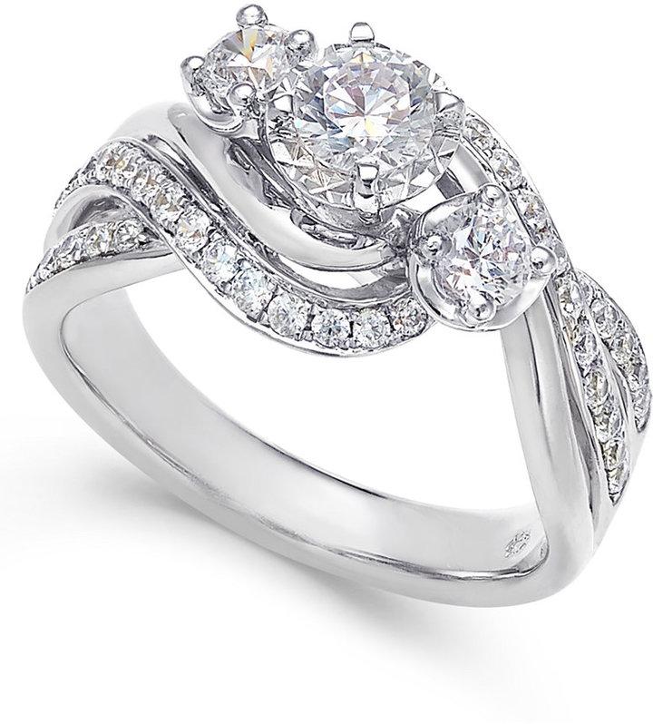 زفاف - Diamond Engagement Ring (1 ct. t.w.) in 14k White or Yellow Gold
