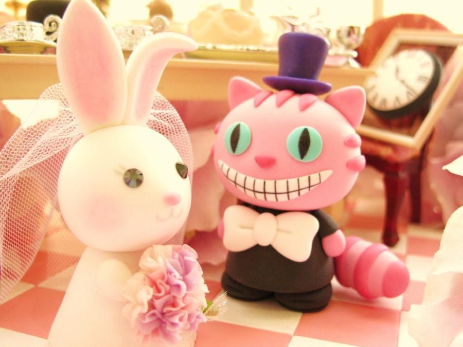 Свадьба - Wonderland  cheshire cat and rabbit bride and groom Casual Collection---k776