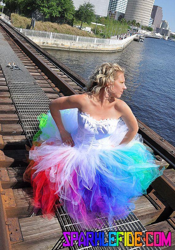 Mariage - Vivid Rainbow Wedding Dress