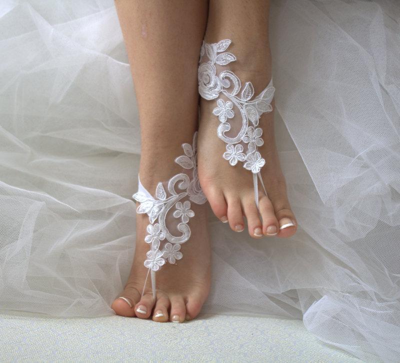 Свадьба - white anklet