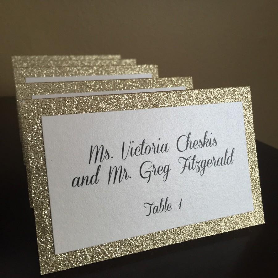 Mariage - Glitter place cards/ Glitter escort cards